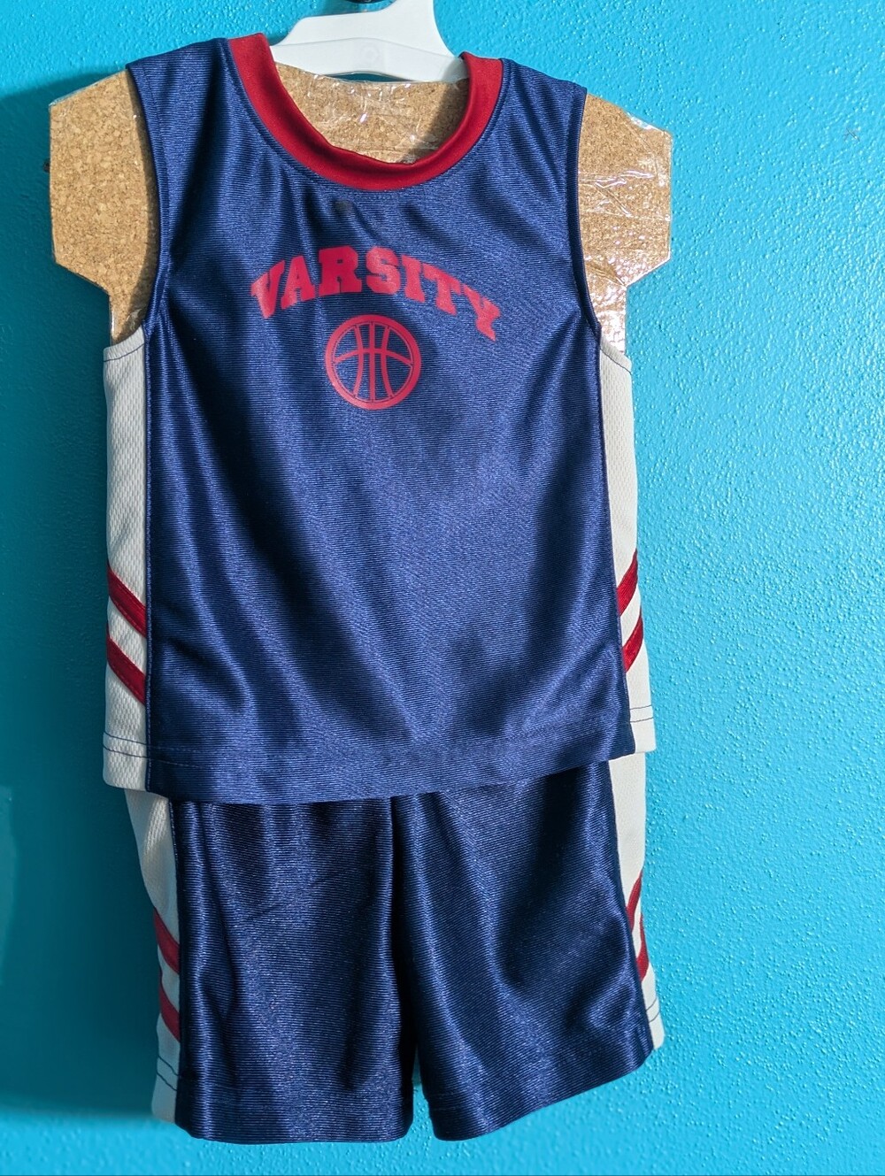Kids Navy & Red Varsity Basketball mesh Jersey Set